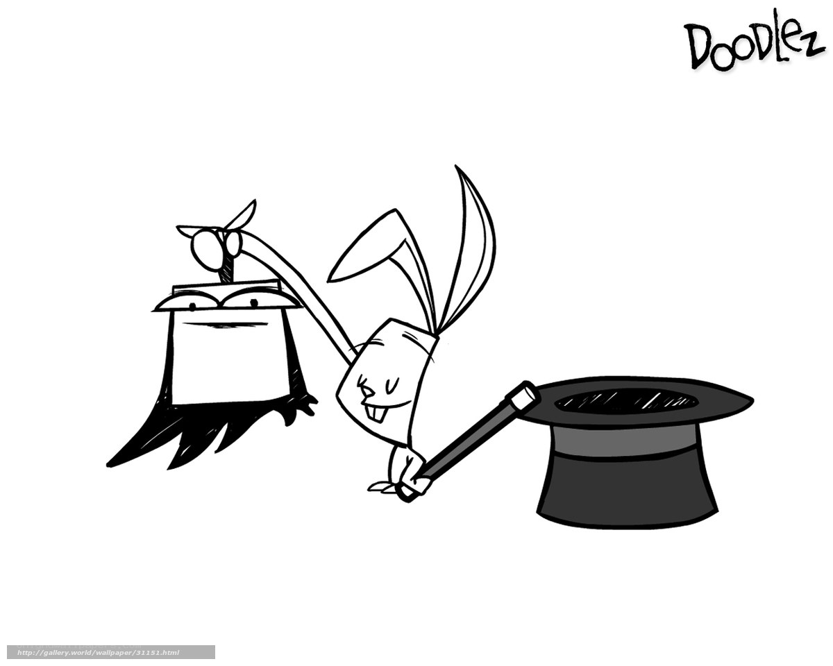 Magician rabbit doodle
