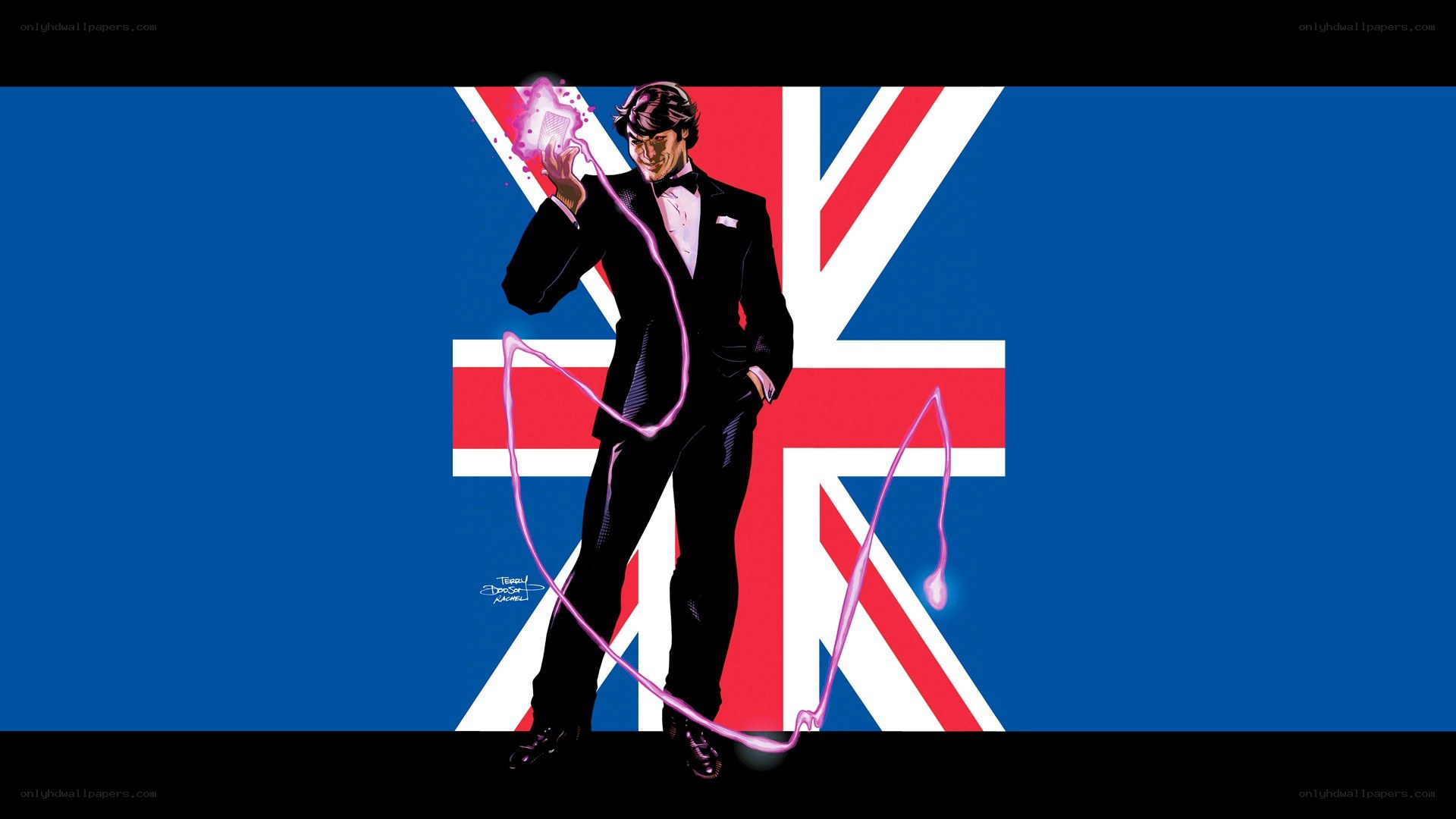 magician with british flag