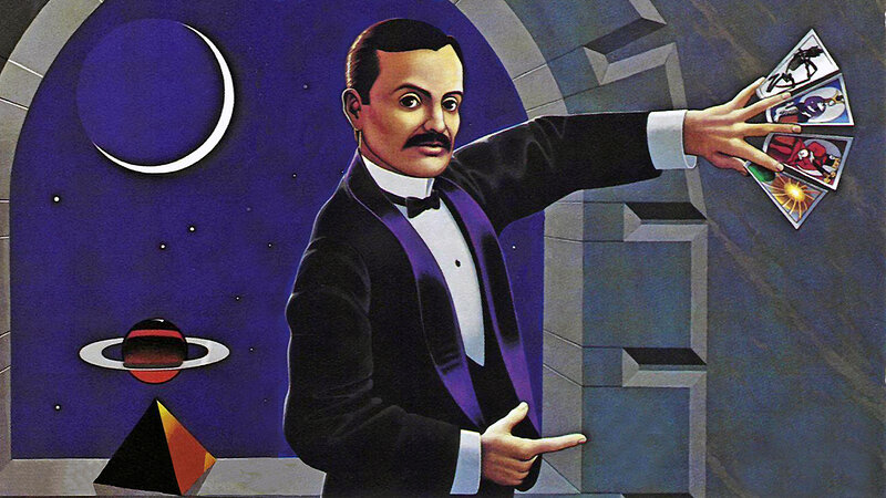 Magician with cards and planets