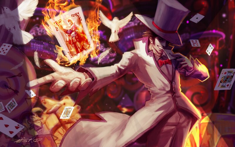 Magician with Cards — Purple