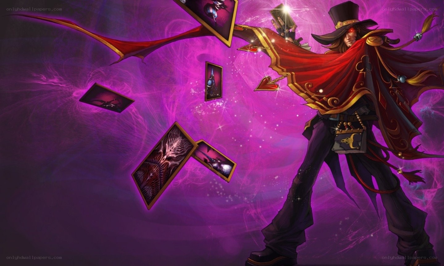 magician with floating cards