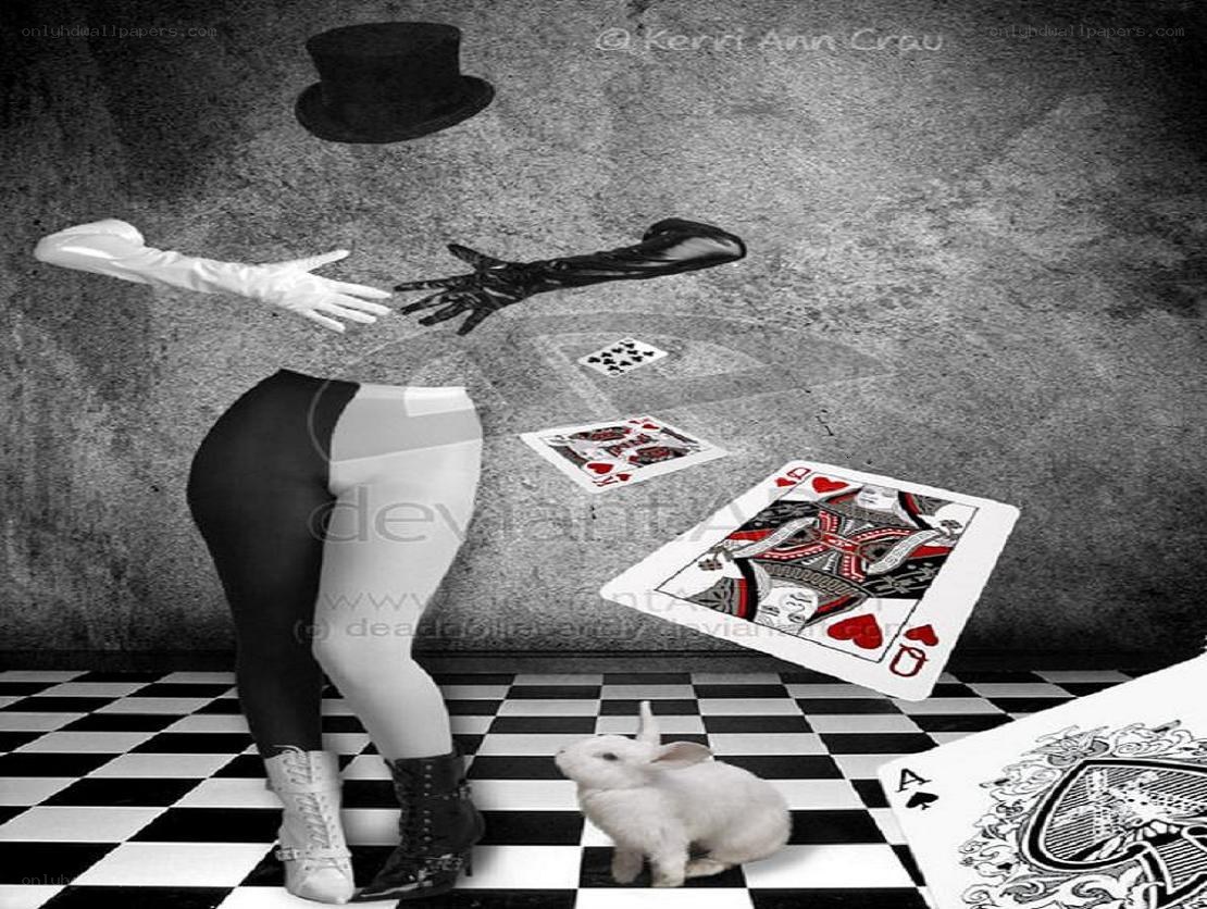 magician with floating cards