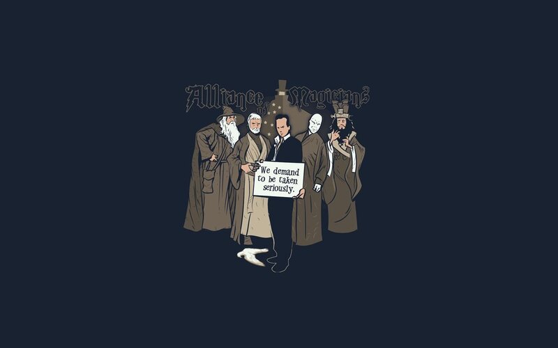 Magicians Holding Sign