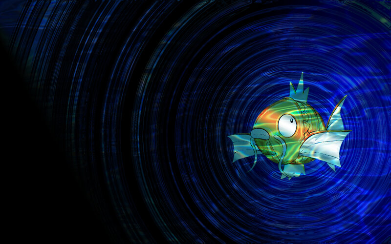 Magikarp in a blue vortex