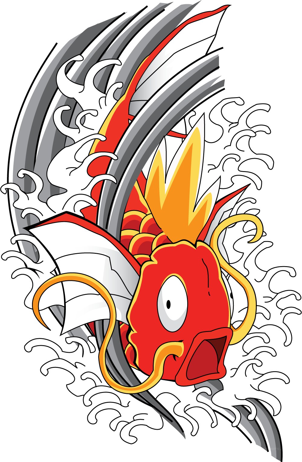 Magikarp in a wave design