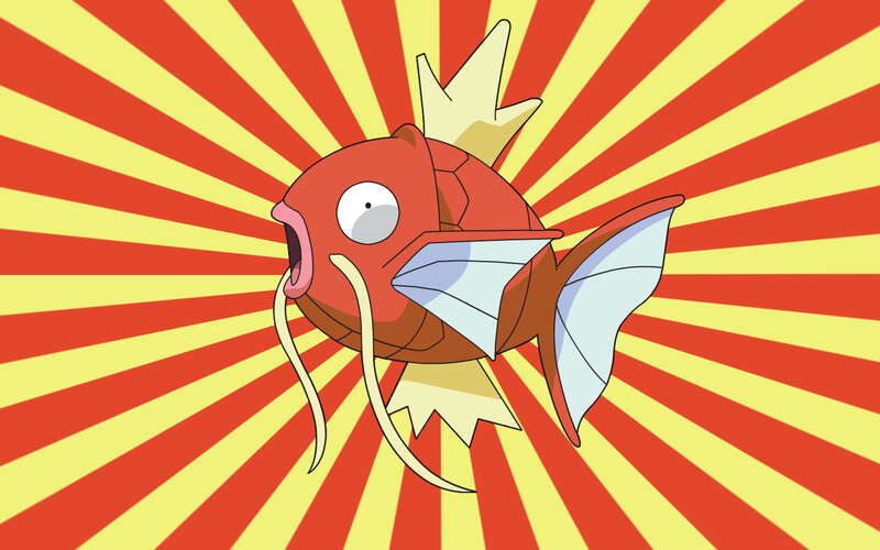 Magikarp on a vibrant background