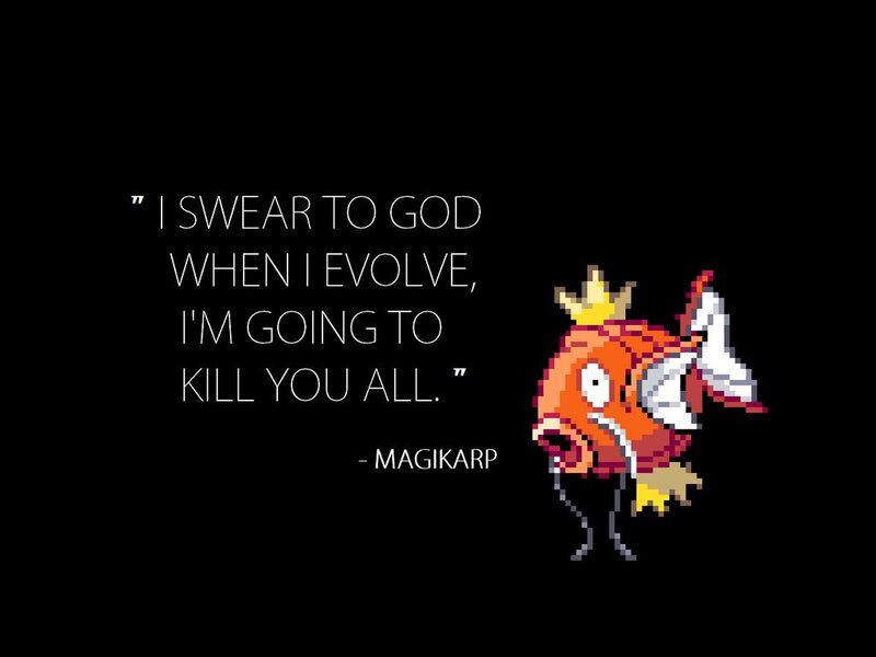 Magikarp quote with pixel art