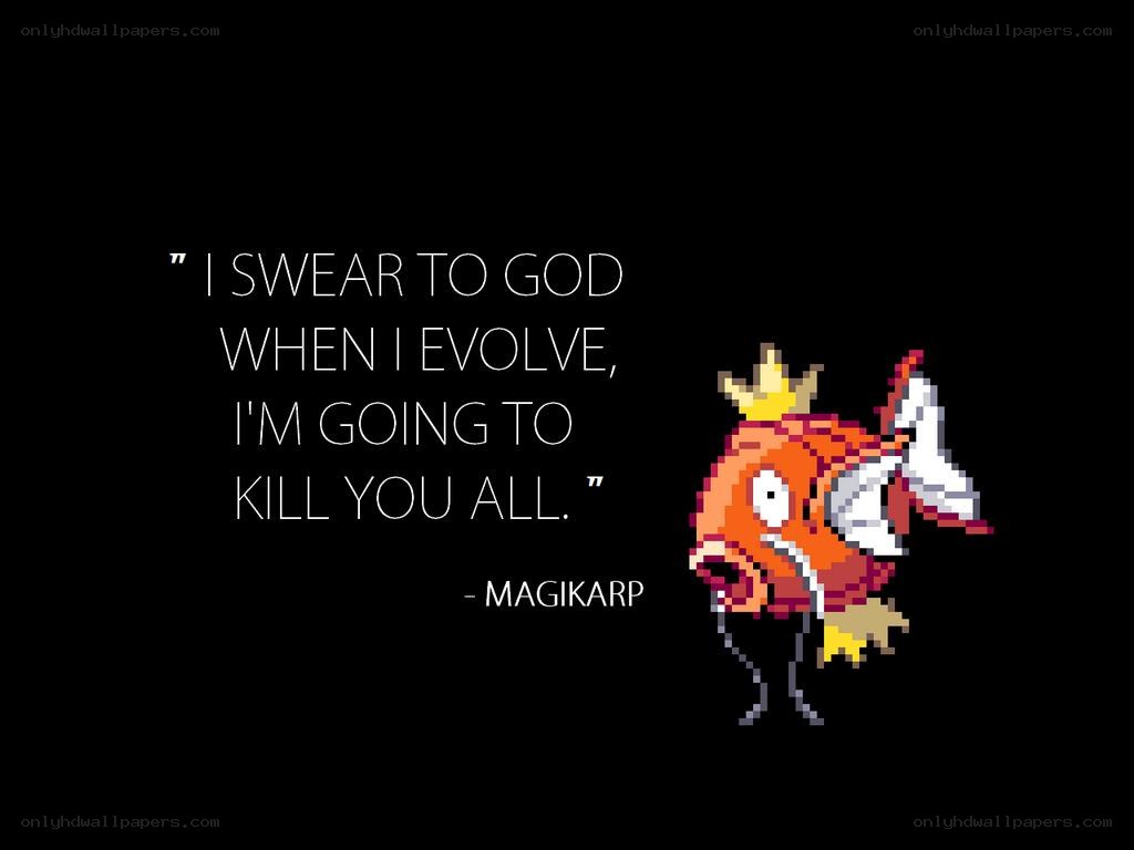 Magikarp quote with pixel art