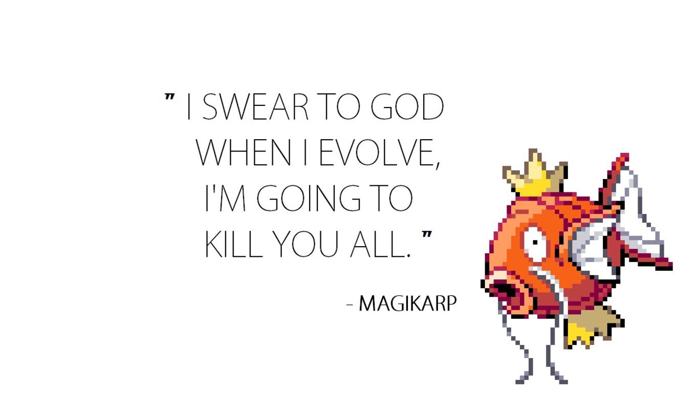 Magikarp quote with pixel art