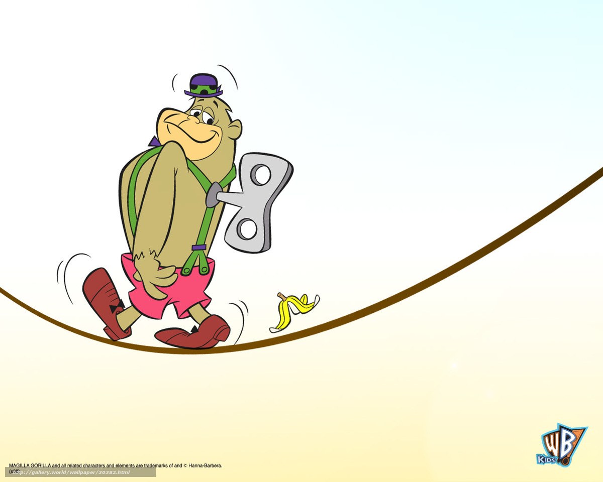 Magilla Gorilla on a tightrope