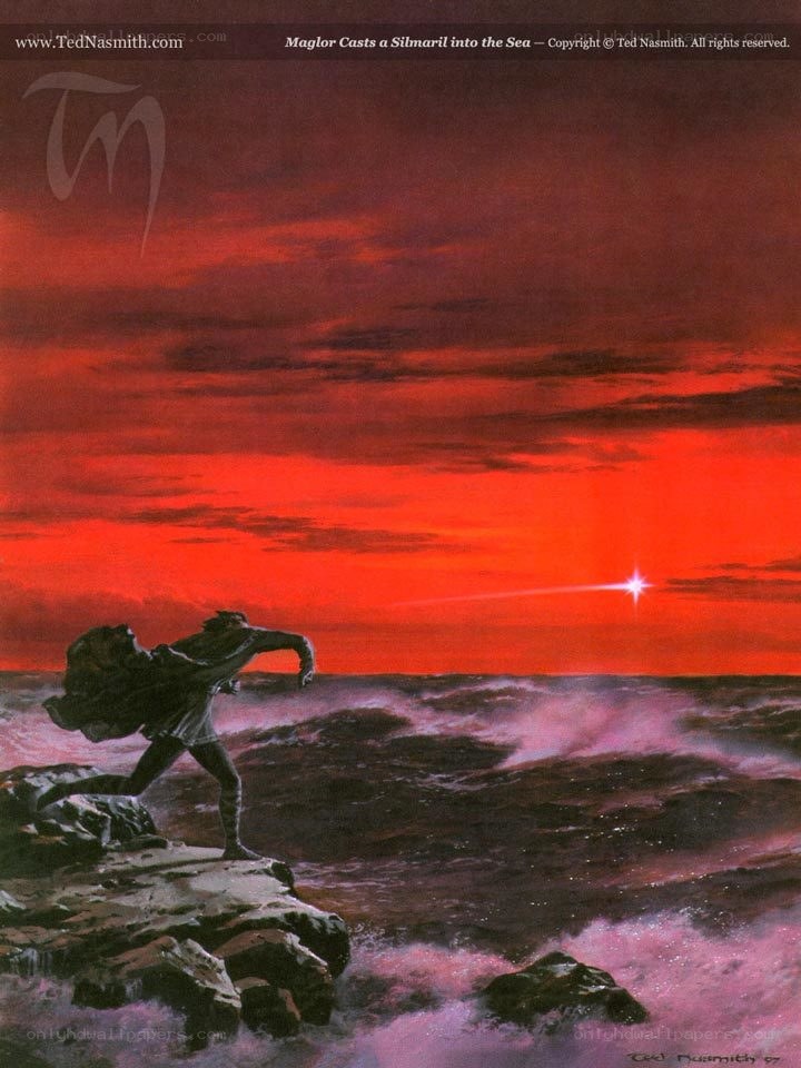 Maglor casts Silmaril into sea