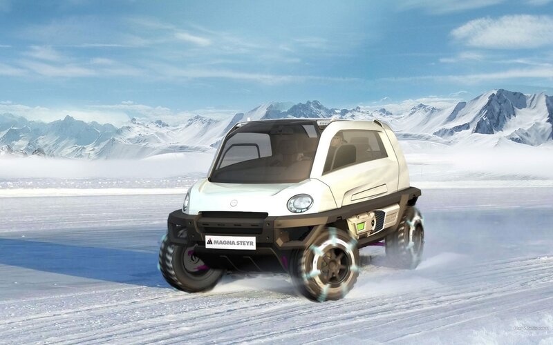 Magna Steyr concept vehicle in snow