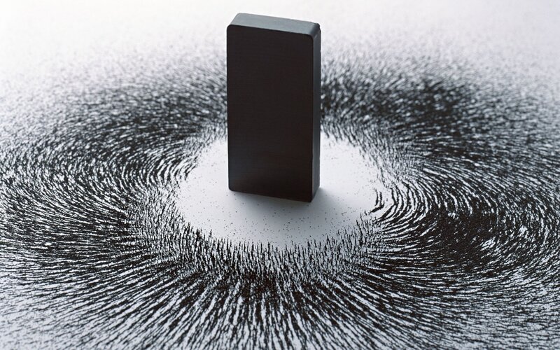 Magnet with Iron Filings — Black, Scientific
