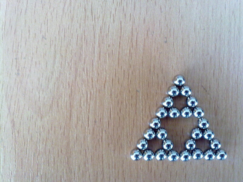 Magnetic balls forming a triangle