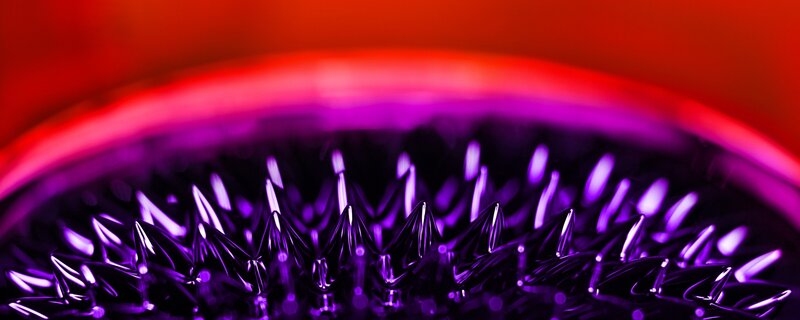 magnetic spikes under purple light