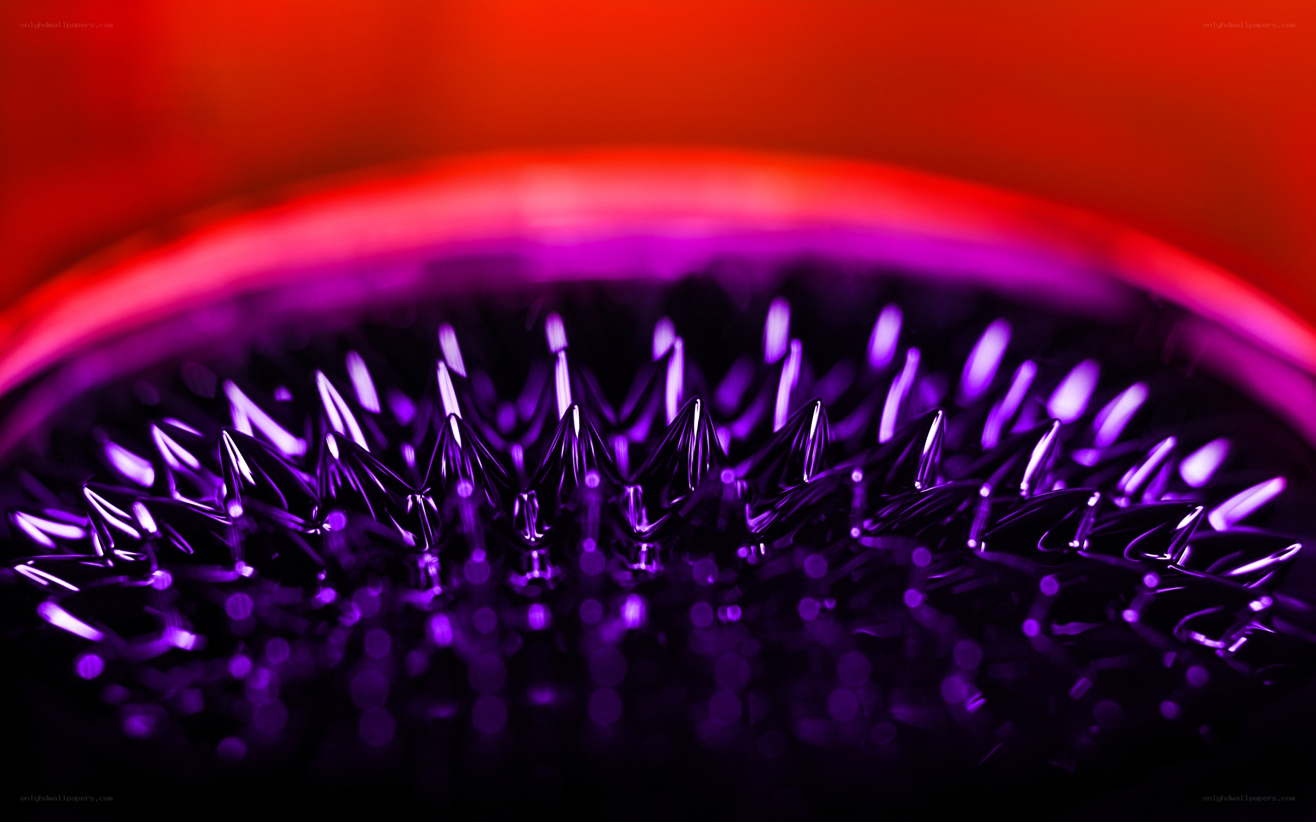 Magnetic spikes under purple light