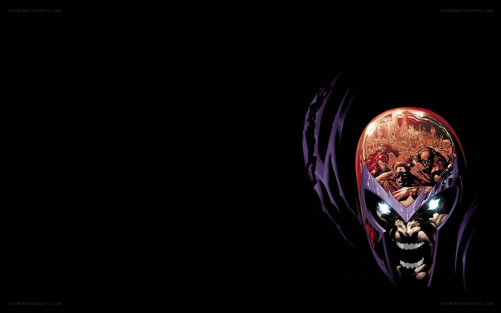 Magneto's helmet with heroes inside