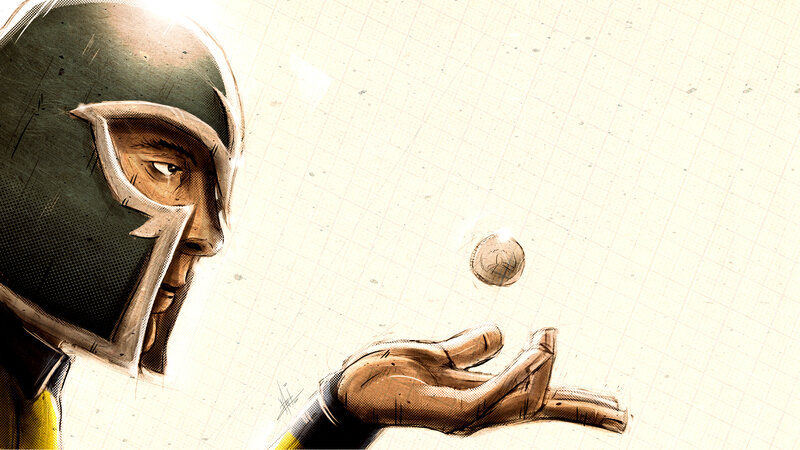 magneto tossing a coin