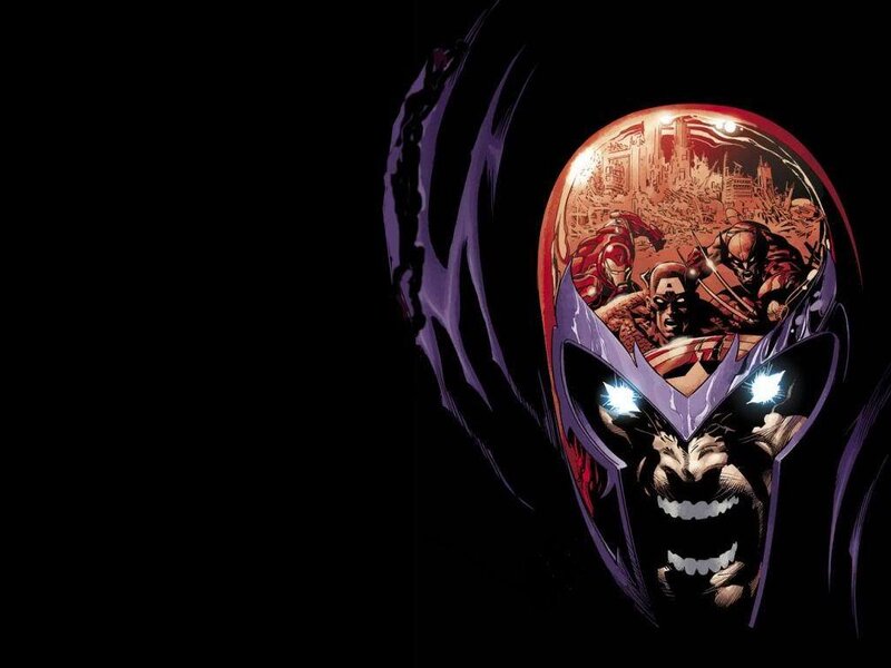 Magneto with heroes in helmet