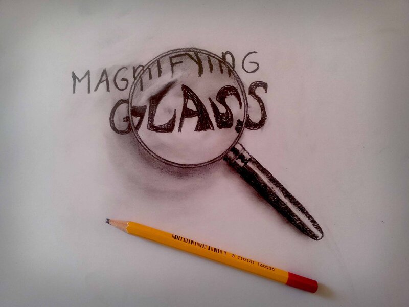 Magnifying Glass Drawing — Yellow