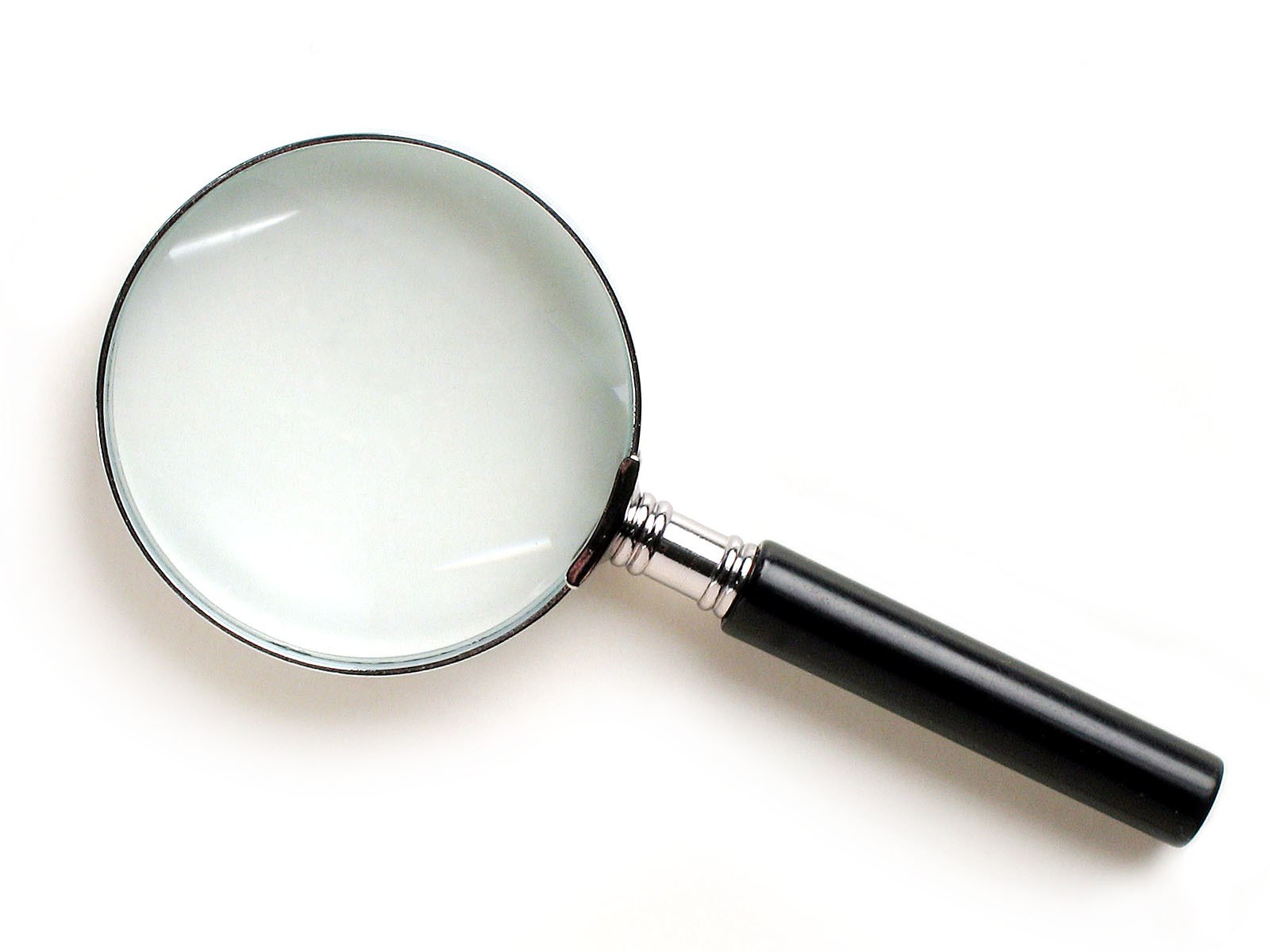 magnifying glass on white