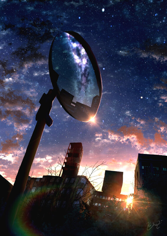 Magnifying Glass Reflecting Stars