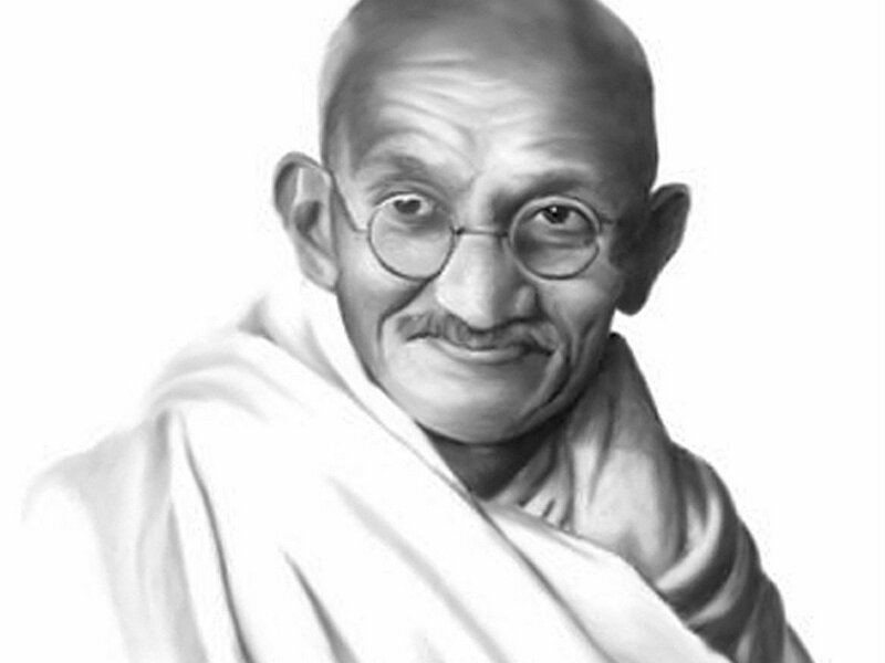 Mahatma Gandhi Portrait — Black, Calm