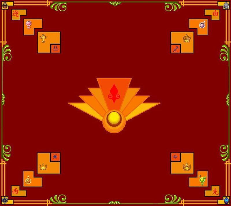 Mahjong game board with symbols