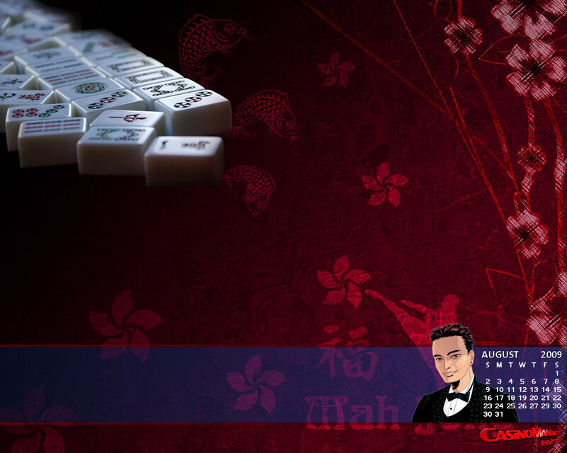 Mahjong Tiles and Calendar — Red