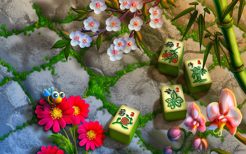 Mahjong Tiles in Garden