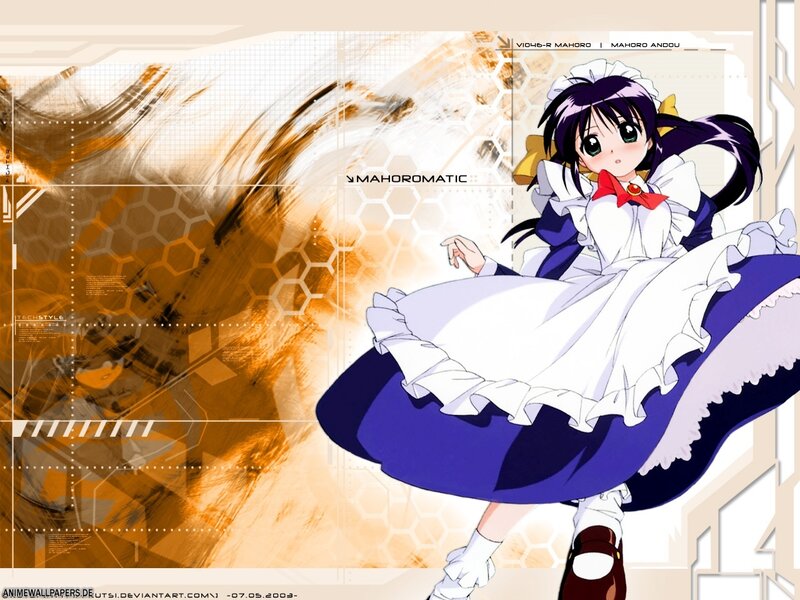 Mahoro in a maid outfit