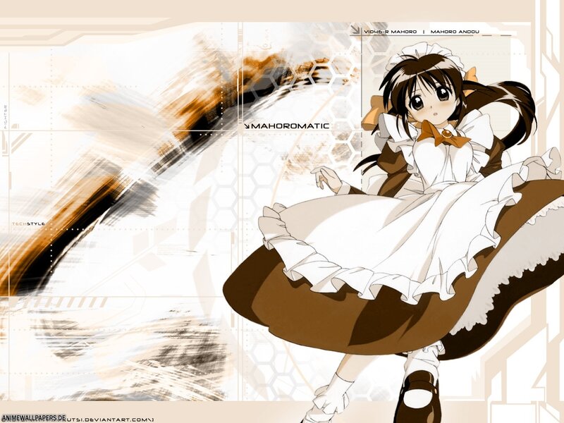 Mahoro in a maid outfit