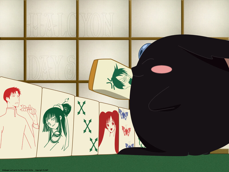 Mahou Shoujo Lyrical Nanoha characters on mahjong tiles