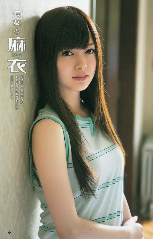 Mai leaning against a wall