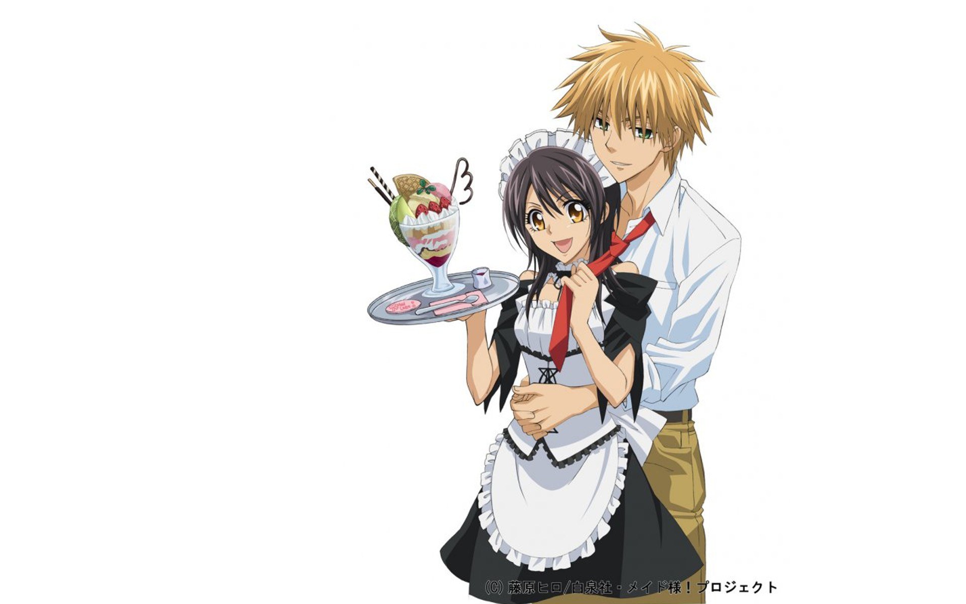 maid and customer anime scene