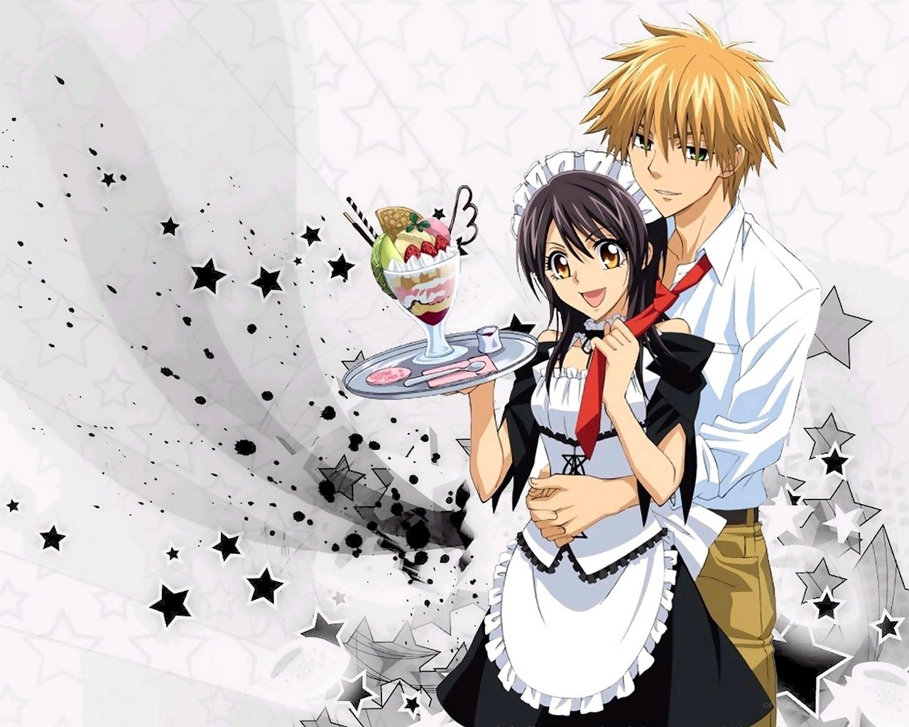 maid and customer with dessert