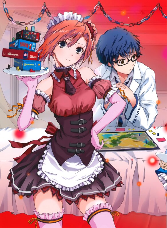 Maid and scientist playing board games