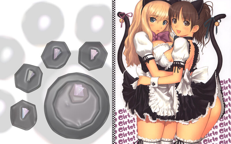 Maid anime art with plates