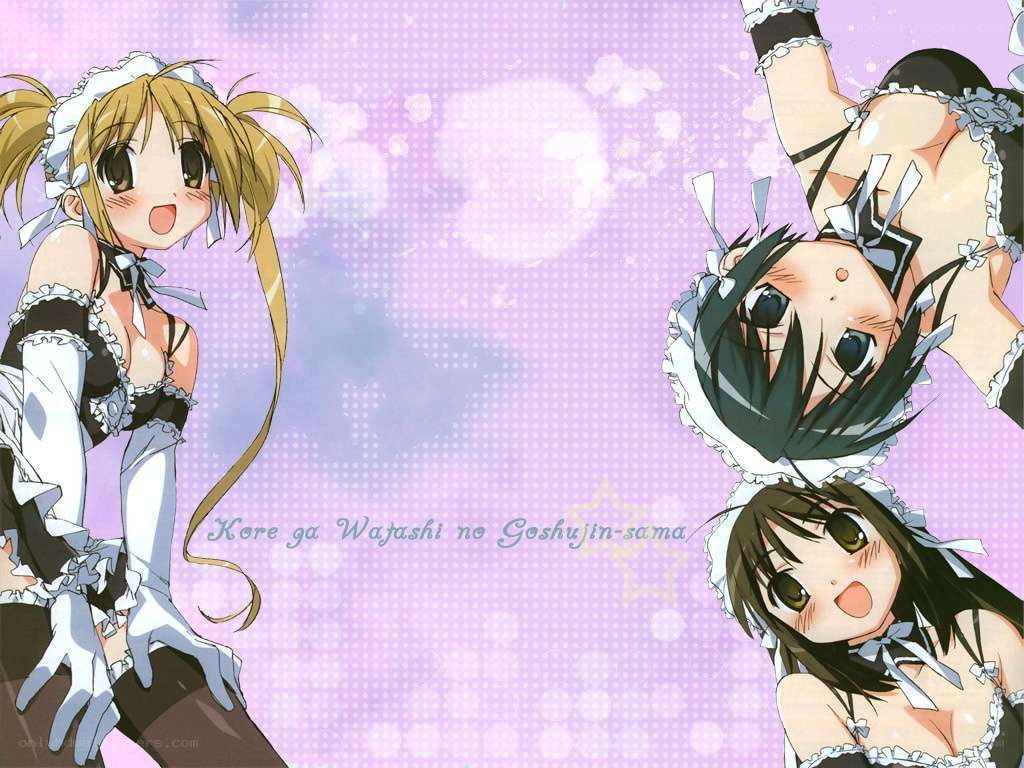 Maid anime characters in action