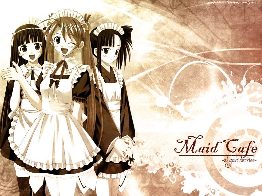 Maid Cafe characters illustration