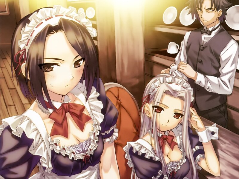 Maid cafe staff in uniform