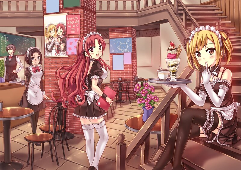 Maid cafe with anime girls
