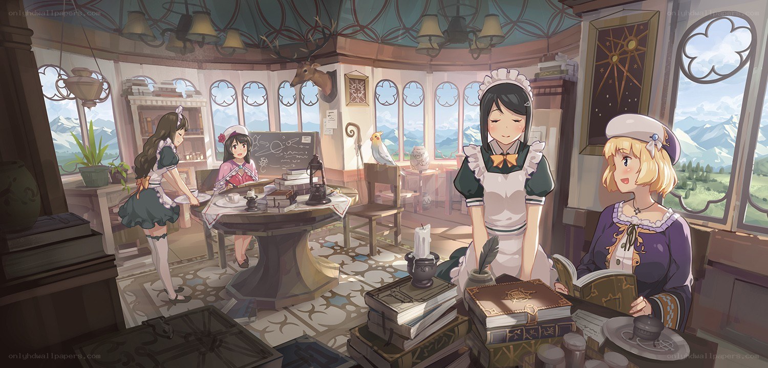 Maid cafe with students