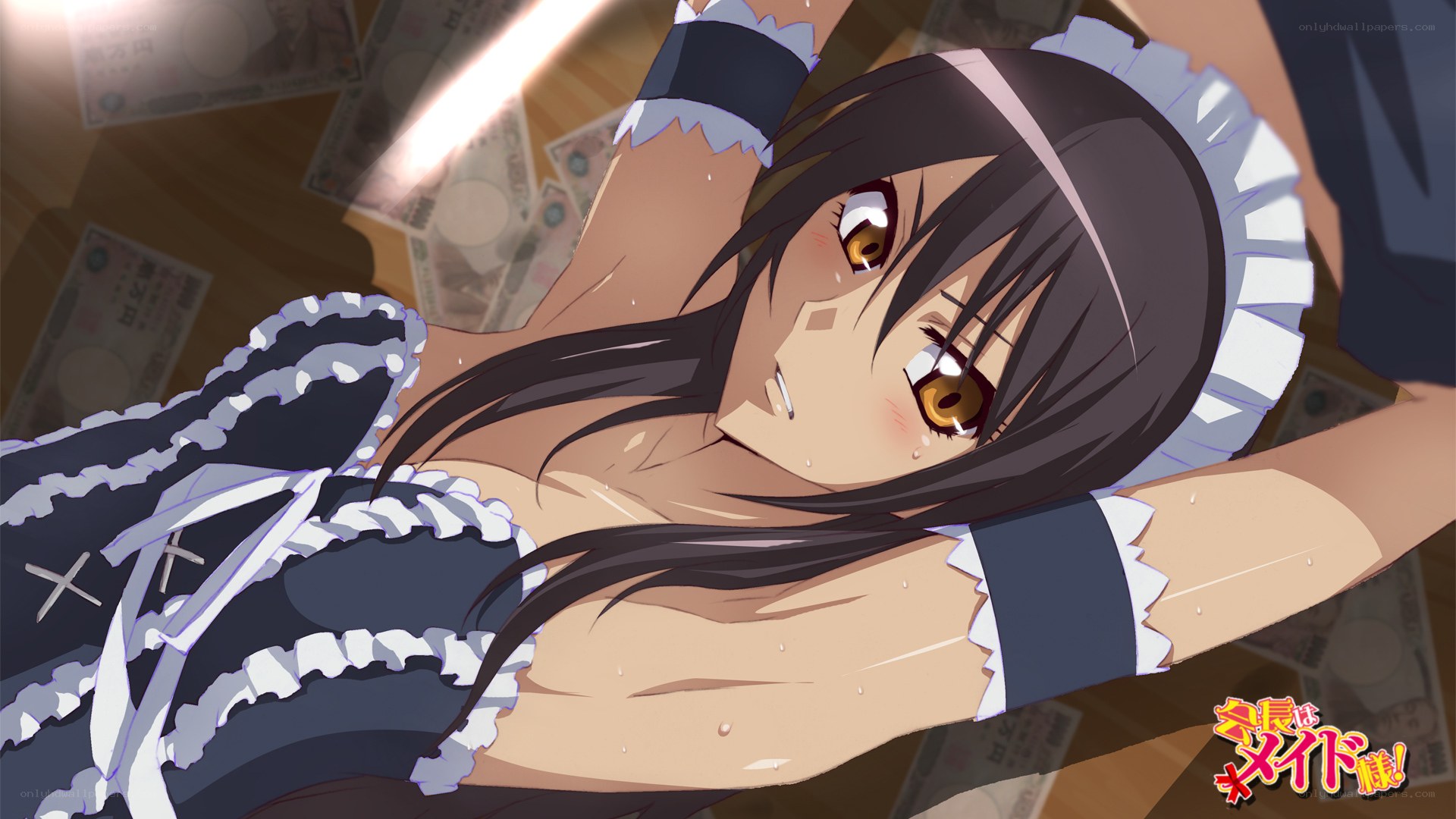 maid character lying on floor