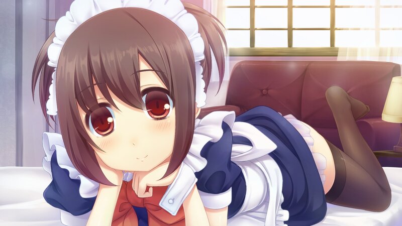 maid character on a bed