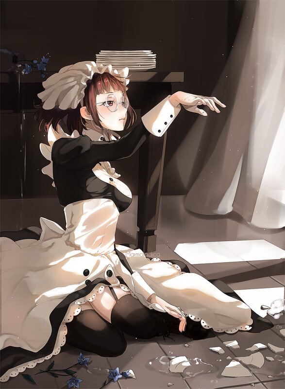 Maid Character on Floor — Brown
