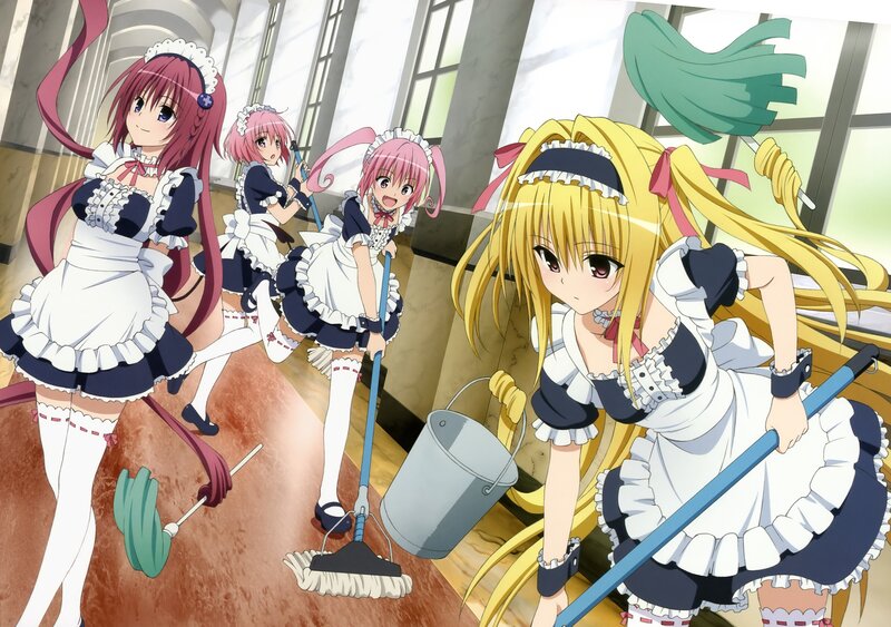 maid characters cleaning