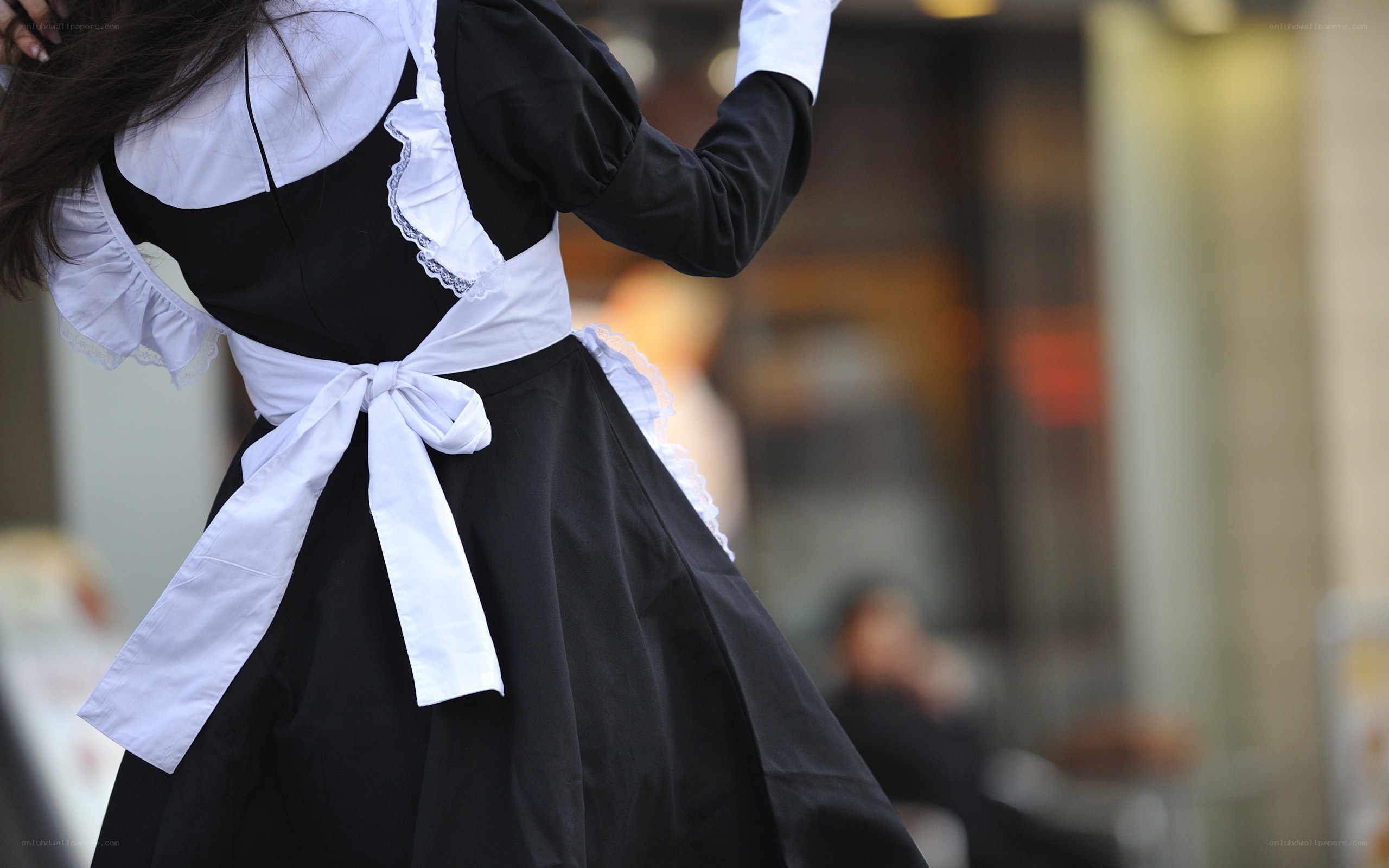 maid costume from behind