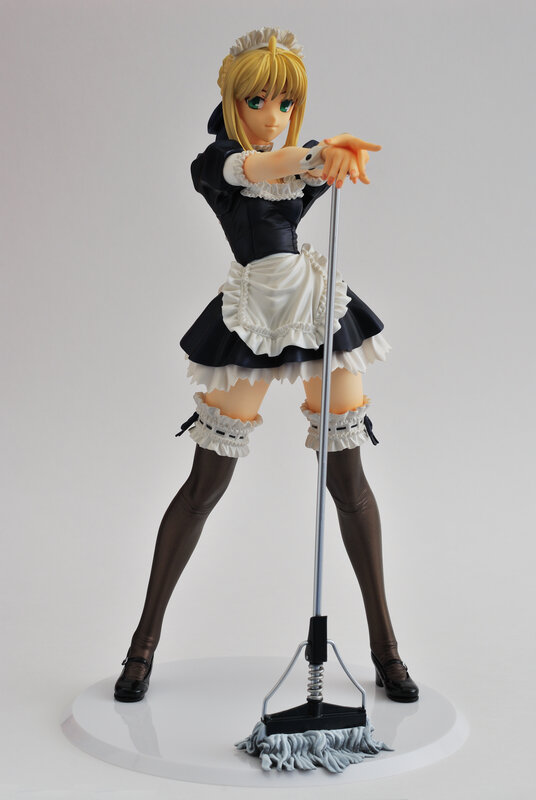 maid figurine with mop