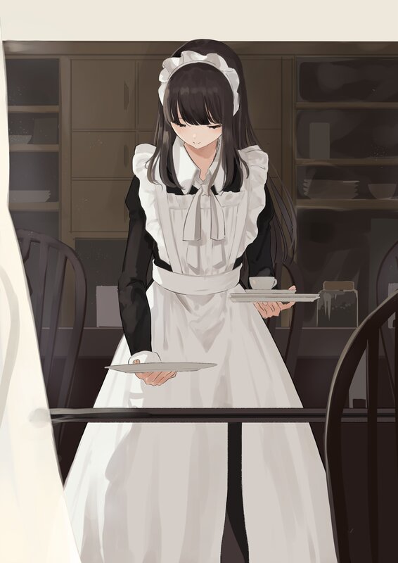 Maid Holding Trays